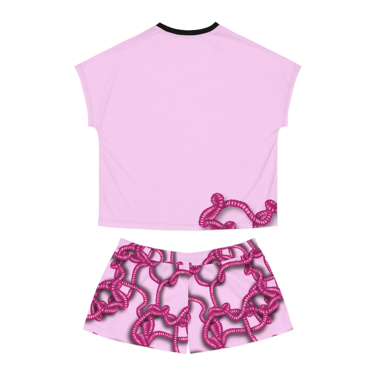 Kiss me through the Phone Short Pajama Set (Pink)