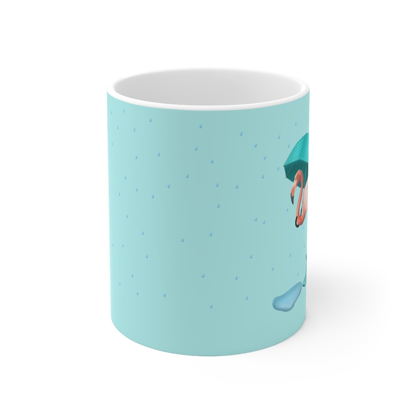 Flamingo in Rain Boots Ceramic Mug 11oz