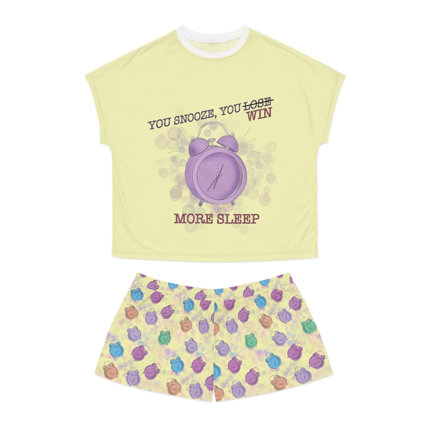 Alarm Clocks Women's Short Pajama Set
