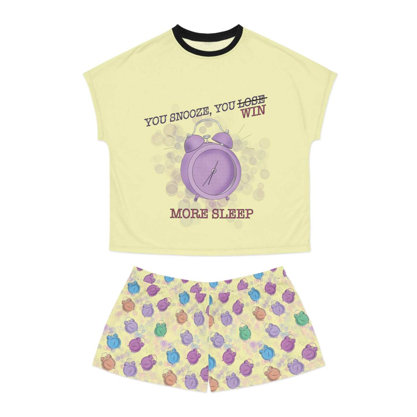 Alarm Clocks Women's Short Pajama Set