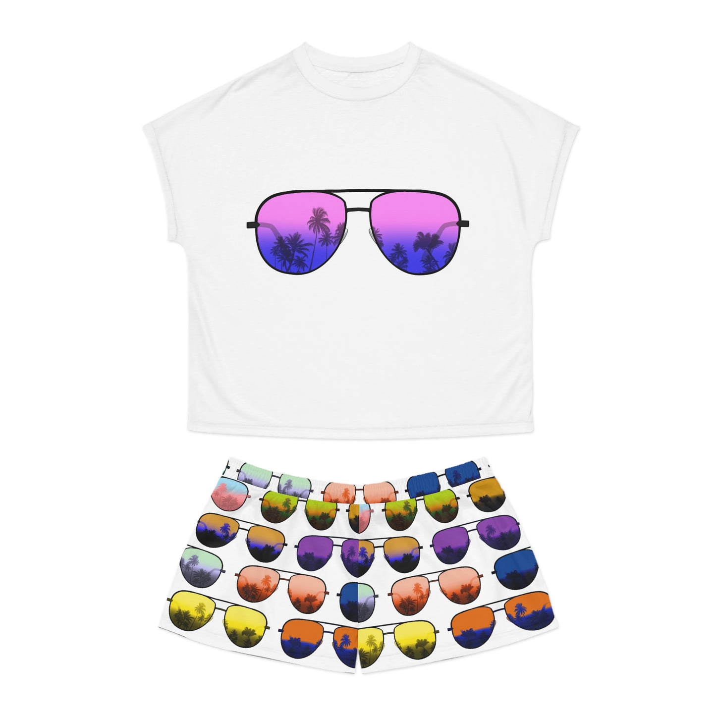 Tropical Sunglasses Women's Short Pajama Set