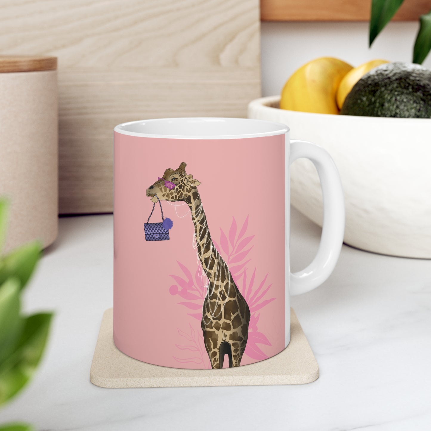 Fancy Giraffe Ceramic Mug 11oz