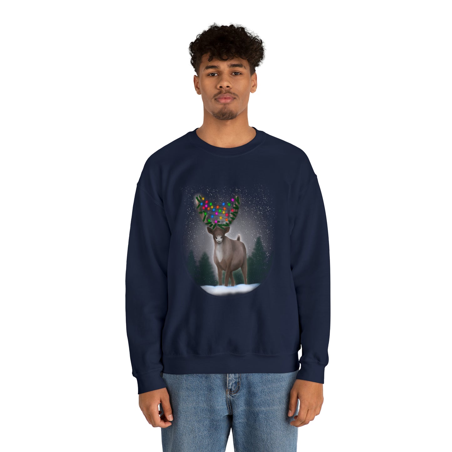 Holiday reindeer Unisex Heavy Blend™ Crewneck Sweatshirt