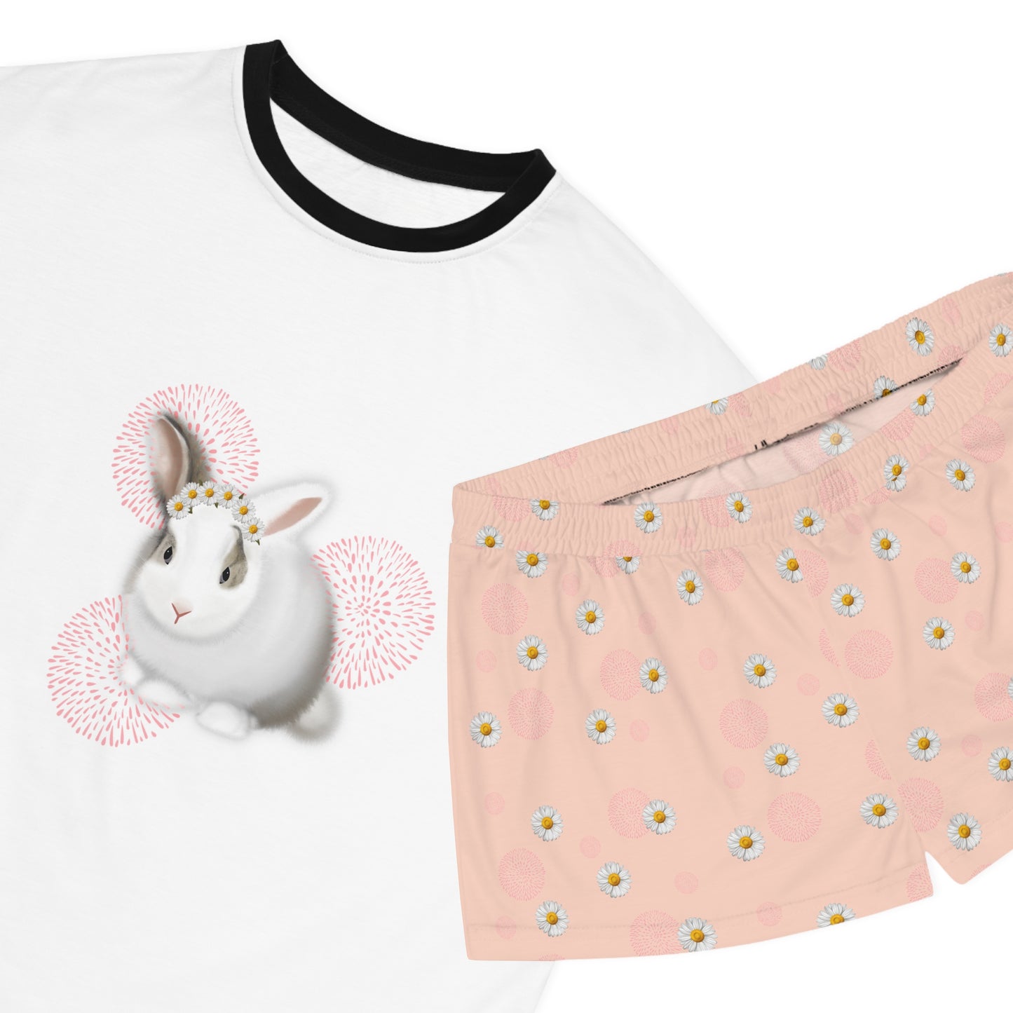 Rabbits & Daisies Women's Short Pajama Set
