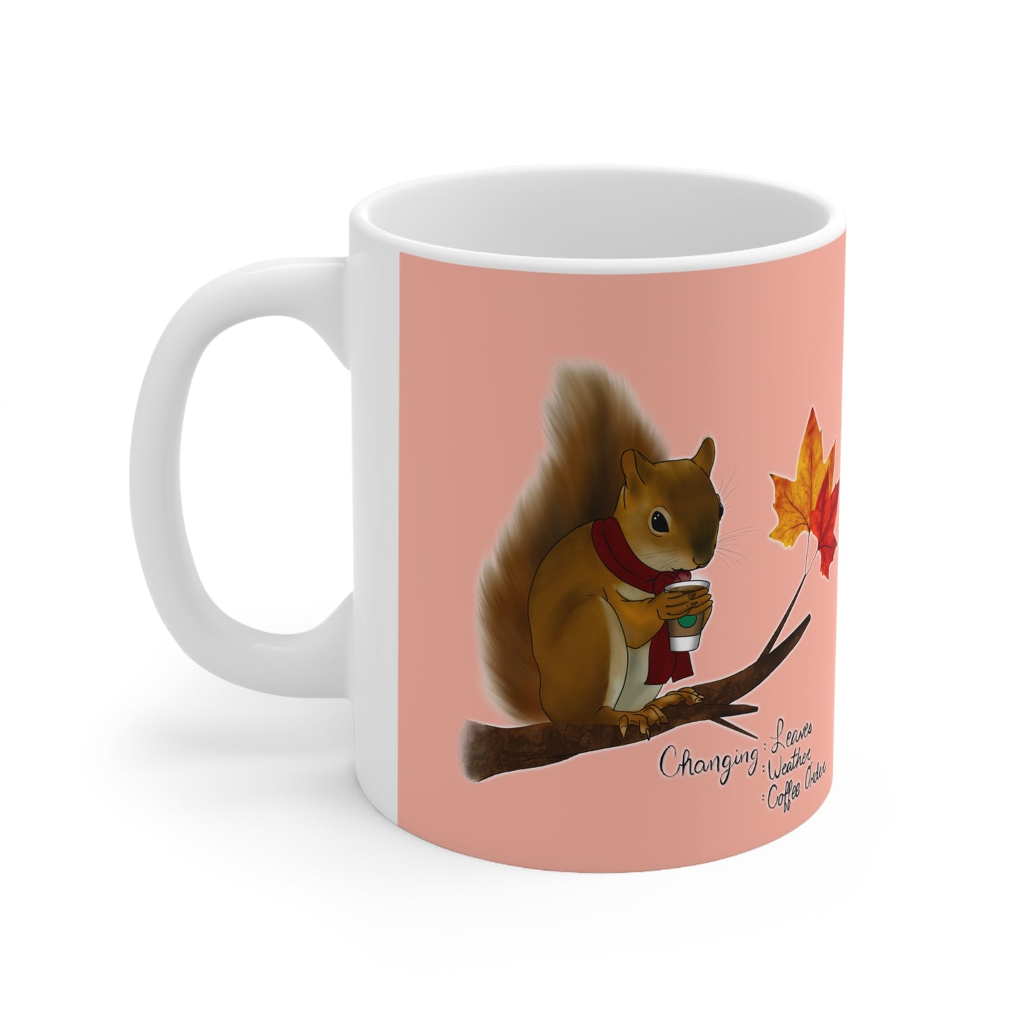 Squirrel in Fall Ceramic Mug 11oz