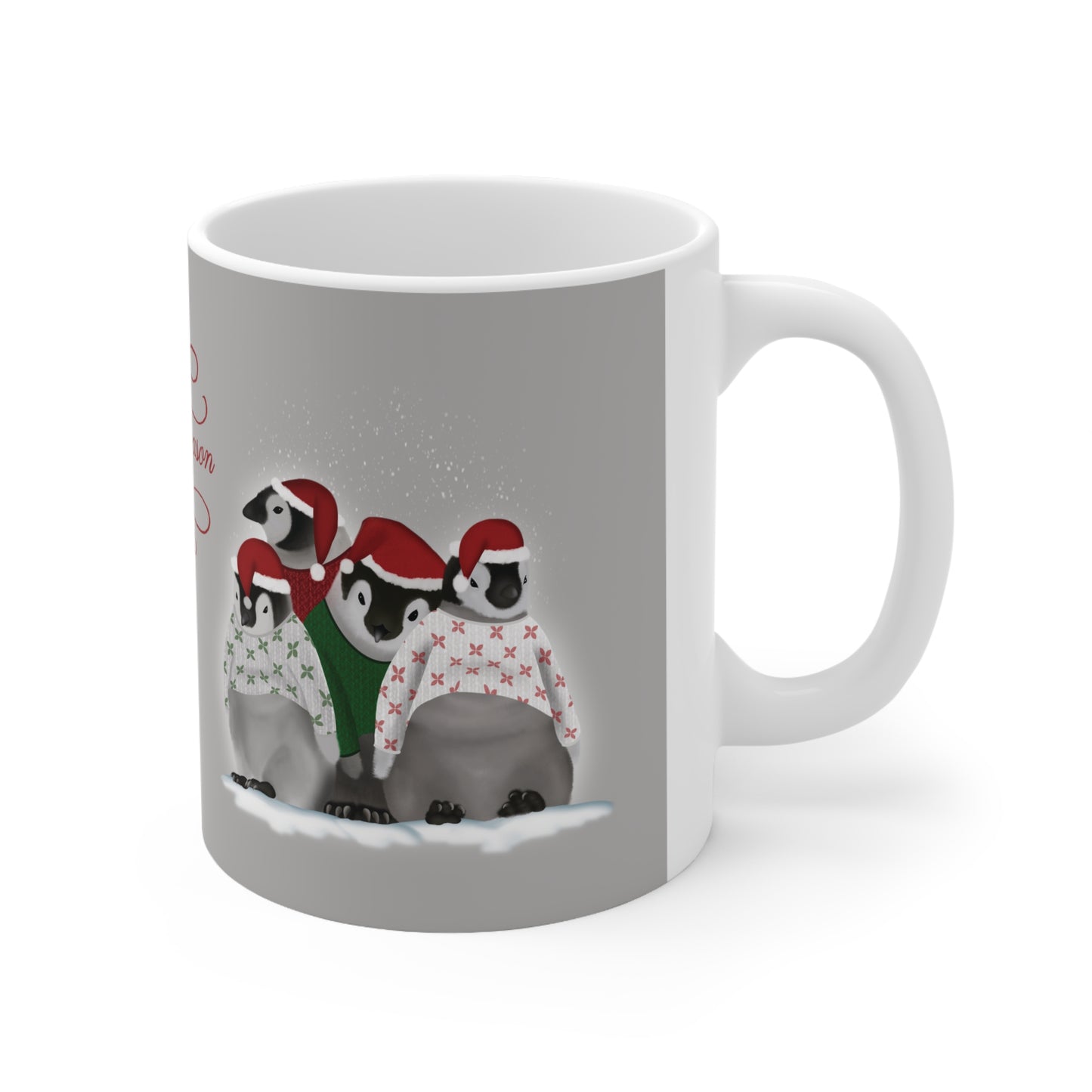 Penguins in Christmas sweaters Ceramic Mug 11oz
