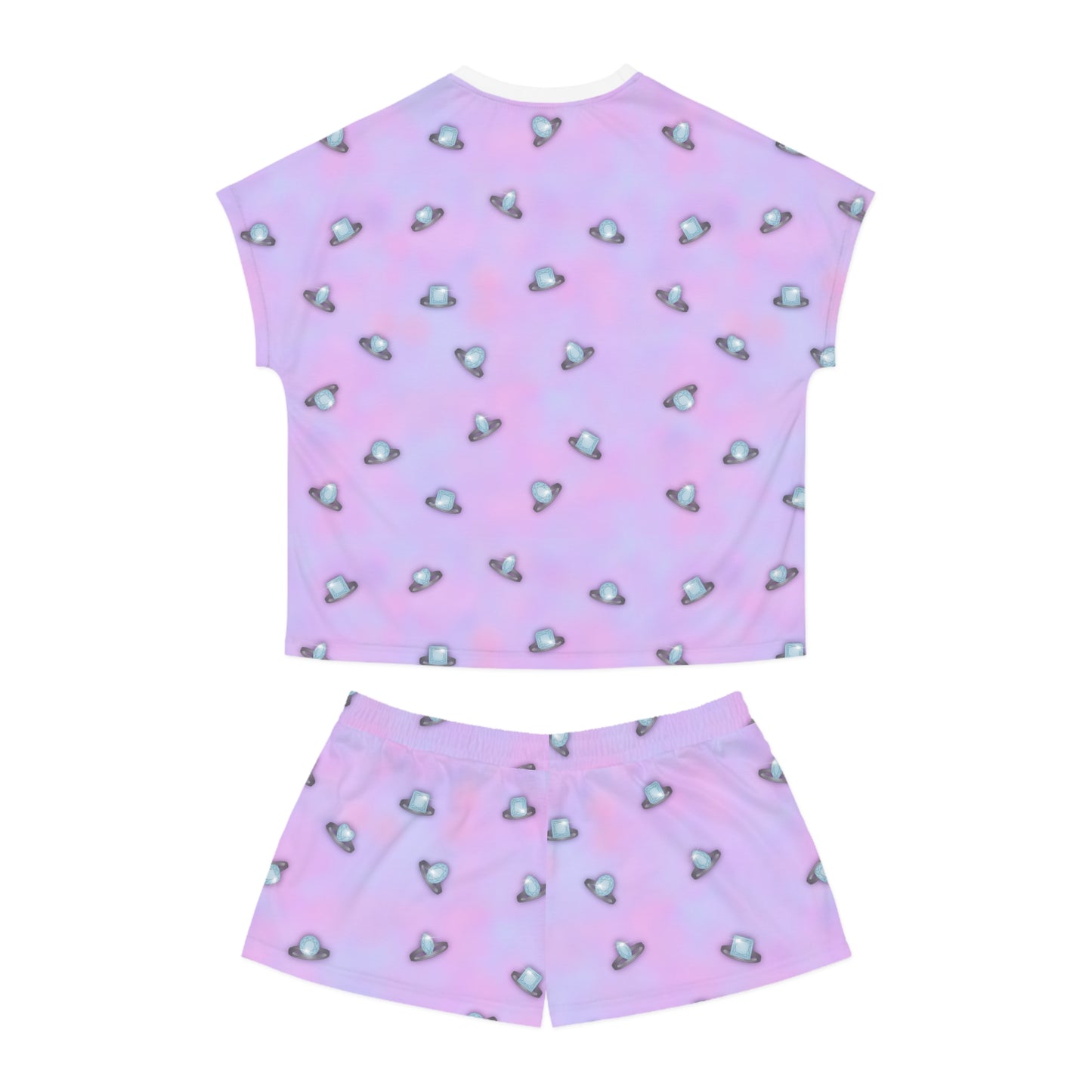 Wedding Rings Purple Women's Short Pajama Set