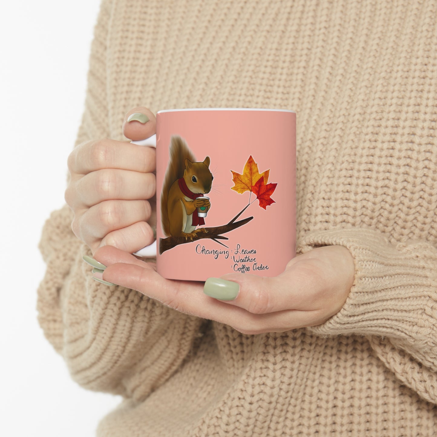 Squirrel in Fall Ceramic Mug 11oz