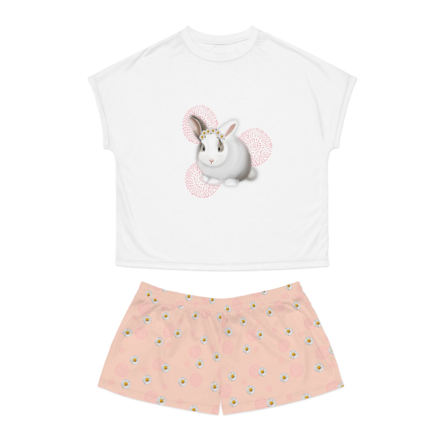 Rabbits & Daisies Women's Short Pajama Set