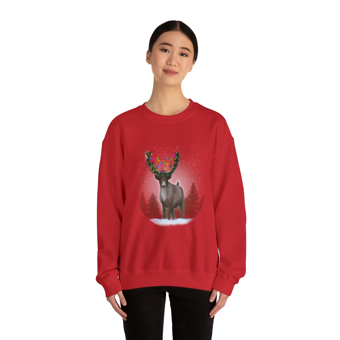 Holiday reindeer Unisex Heavy Blend™ Crewneck Sweatshirt