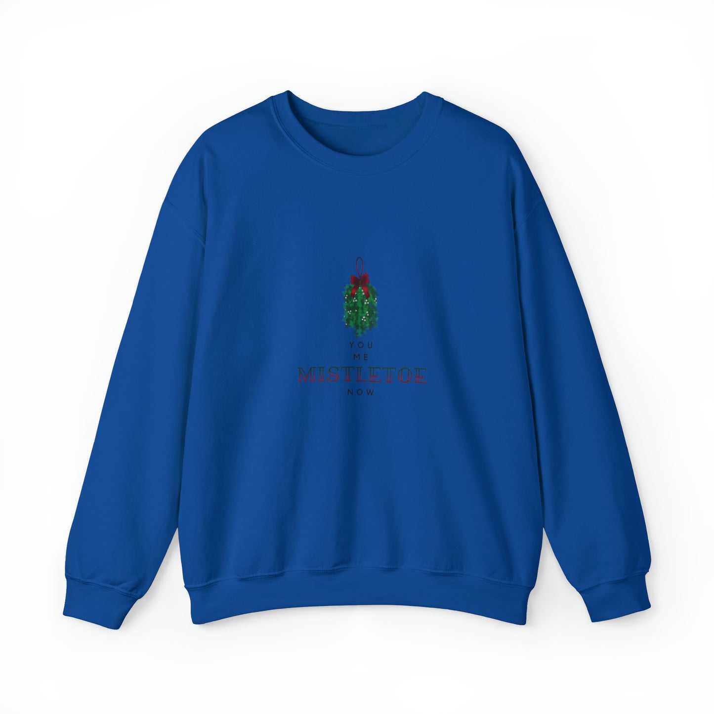 You. Me. Mistletoe. Now Unisex Heavy Blend™ Crewneck Christmas Sweatshirt