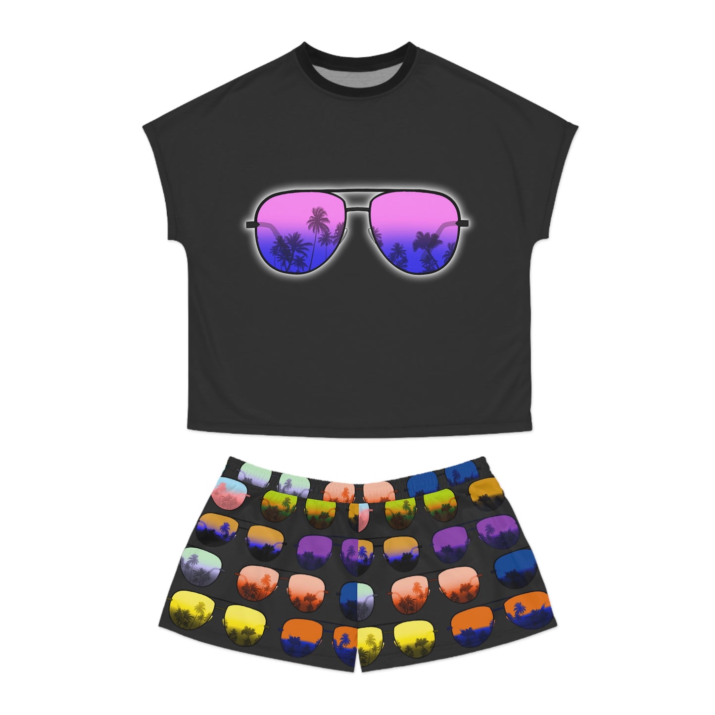 Tropical Sunglasses Women's Short Pajama Set