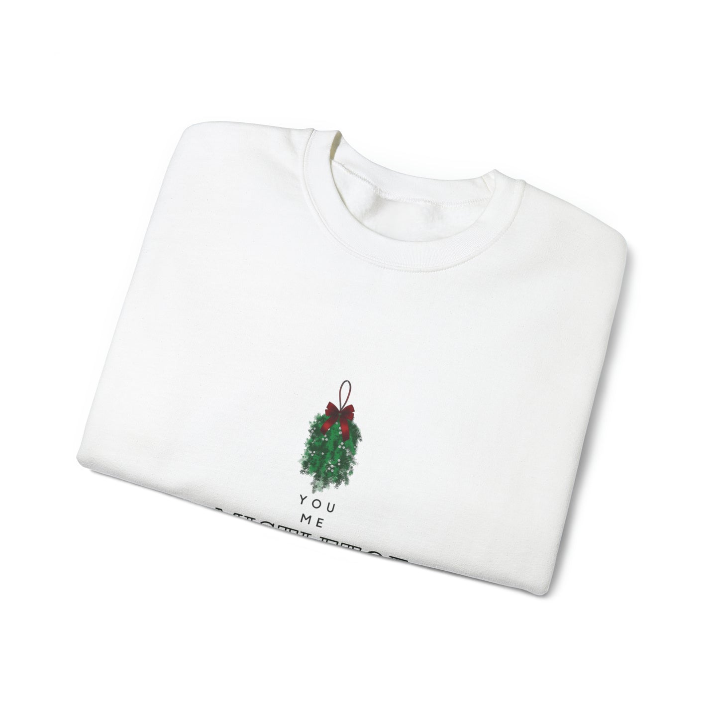 You. Me. Mistletoe. Now Unisex Heavy Blend™ Crewneck Christmas Sweatshirt