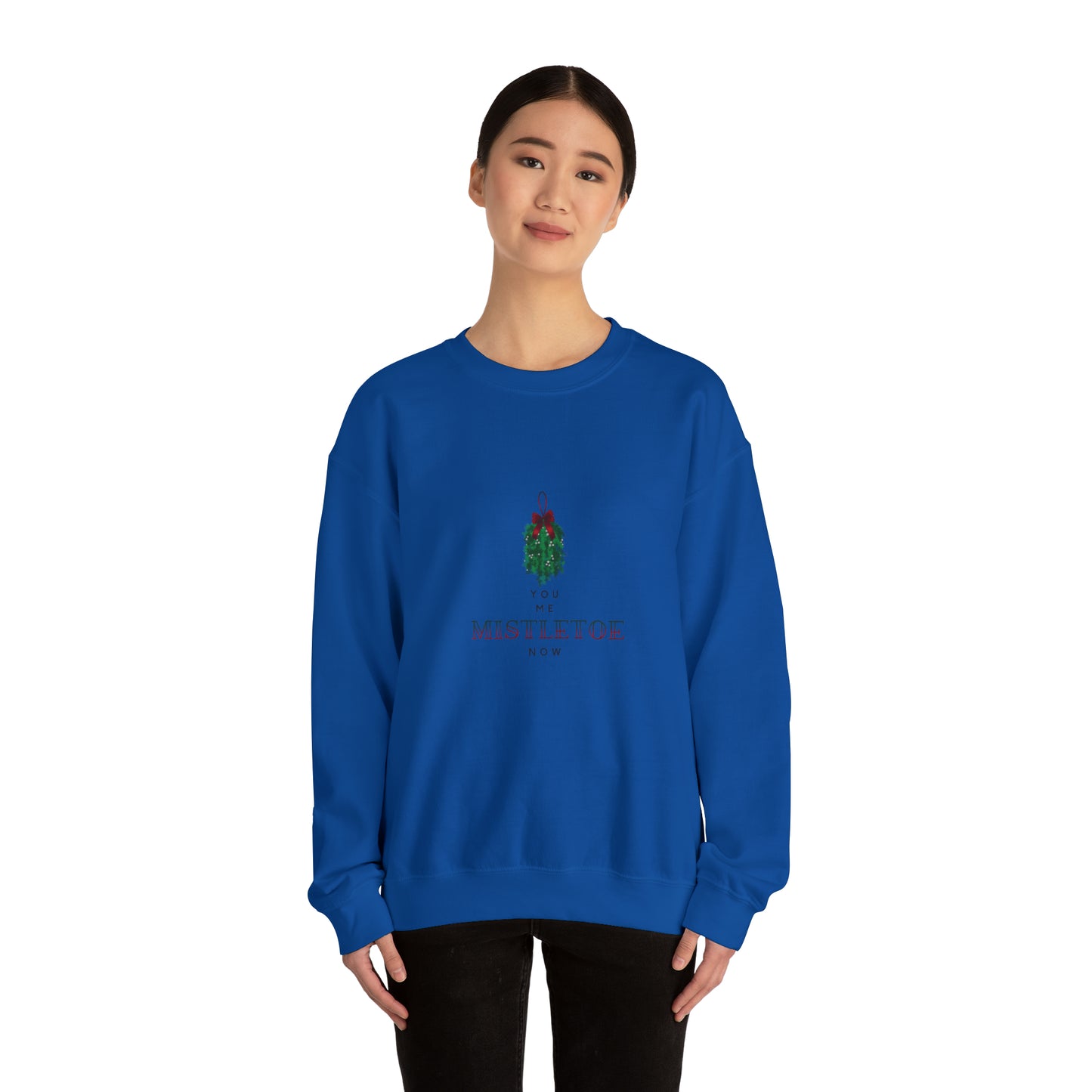 You. Me. Mistletoe. Now Unisex Heavy Blend™ Crewneck Christmas Sweatshirt