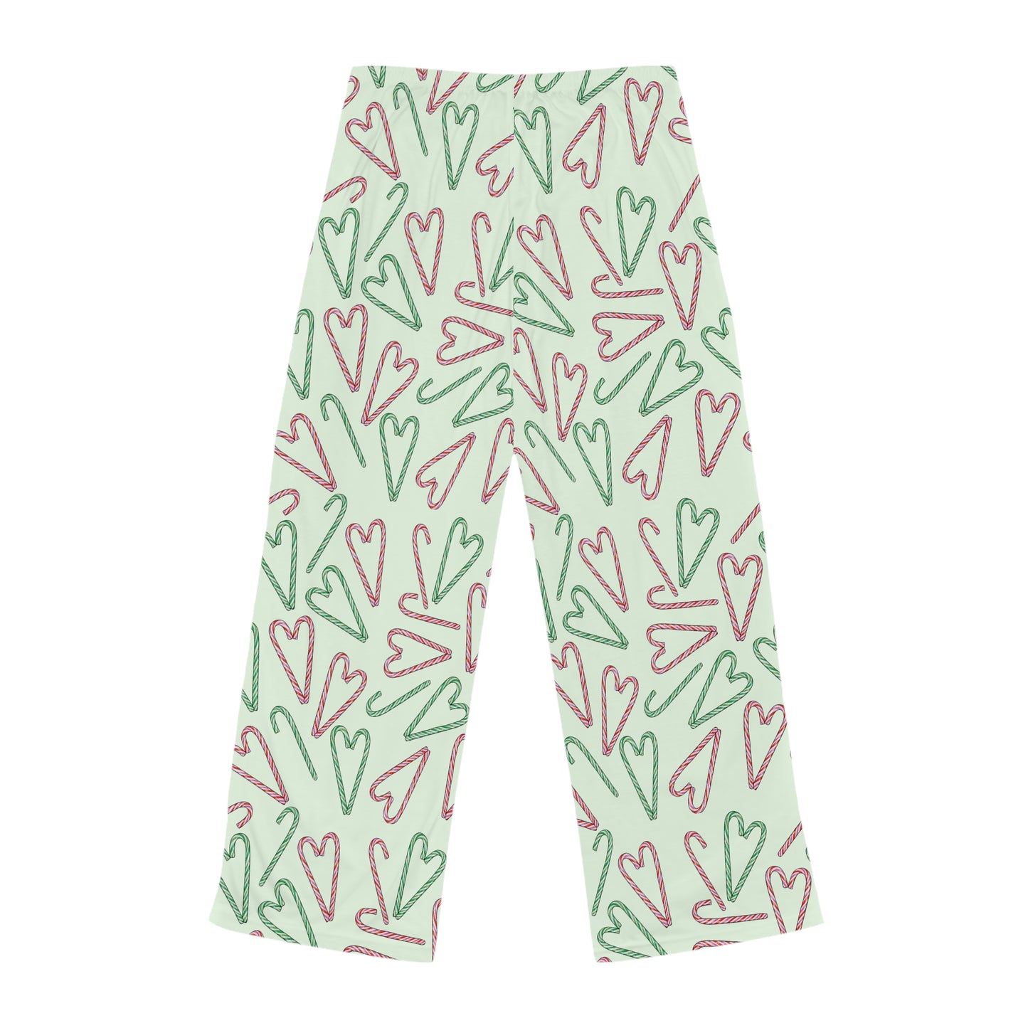 Candy Cane Hearts Women's Pajama Pants (Green)