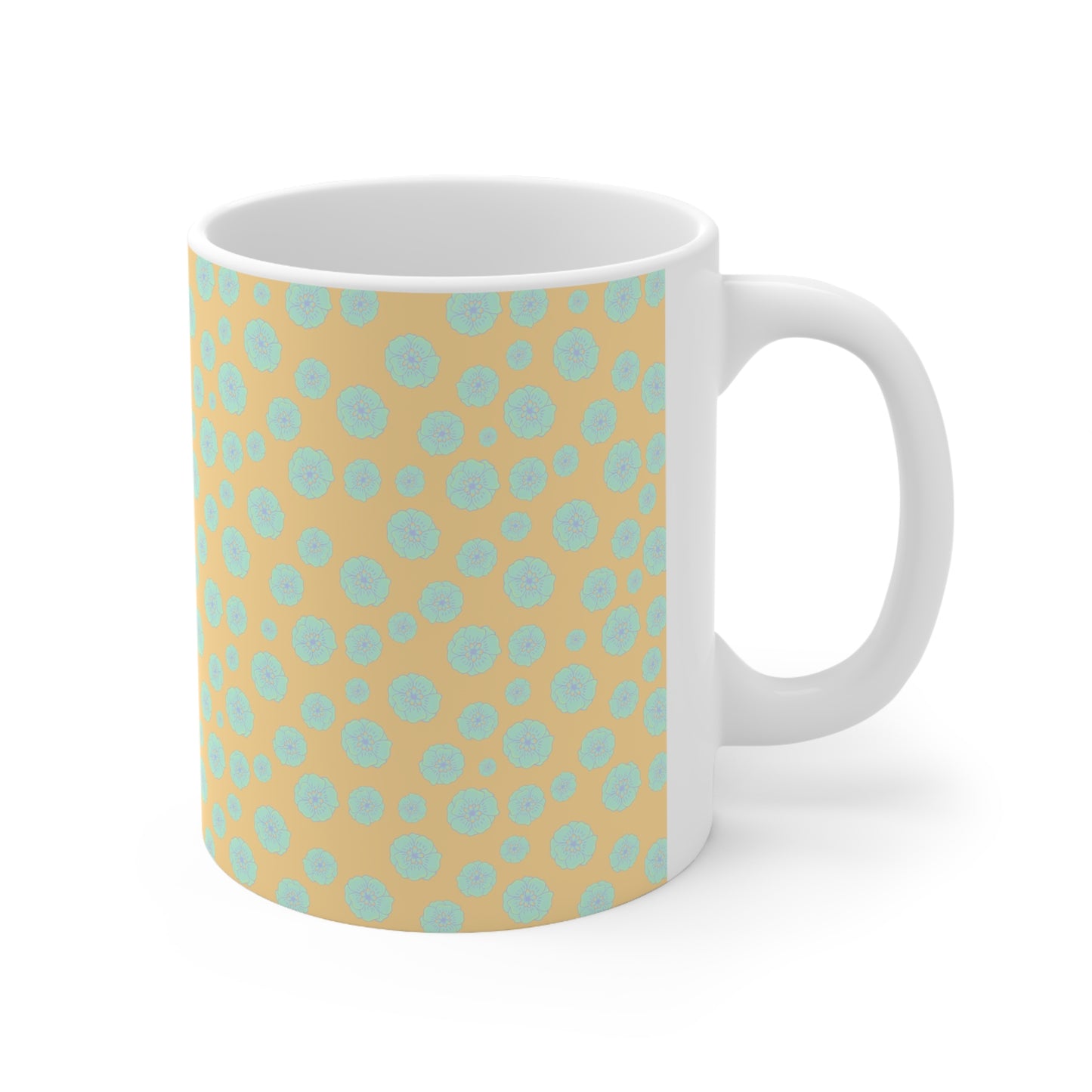 Blue flower Ceramic Mug 11oz