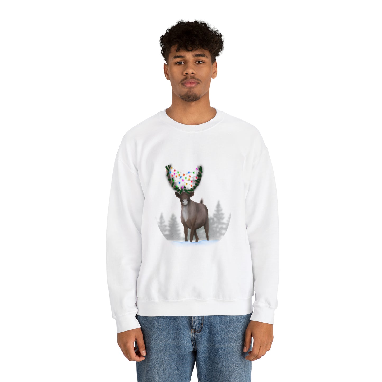 Holiday reindeer Unisex Heavy Blend™ Crewneck Sweatshirt