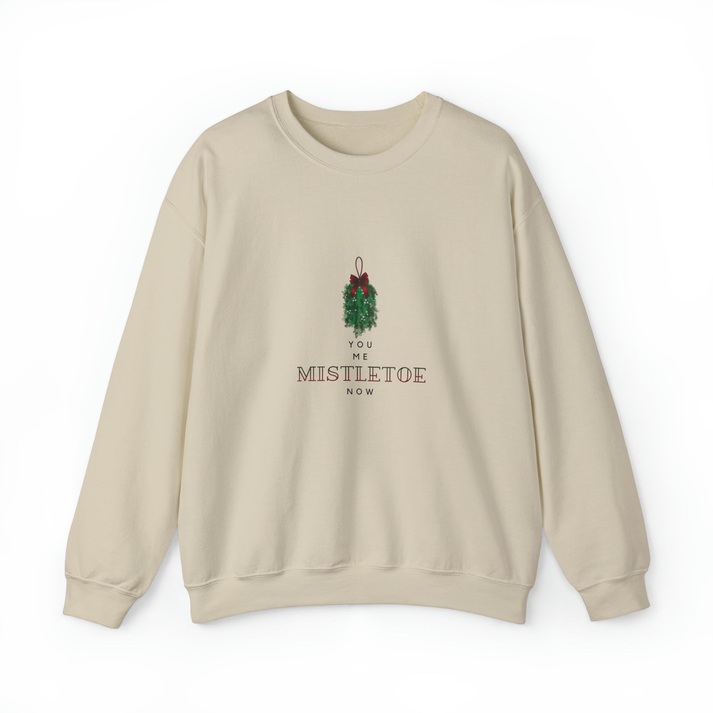 You. Me. Mistletoe. Now Unisex Heavy Blend™ Crewneck Christmas Sweatshirt