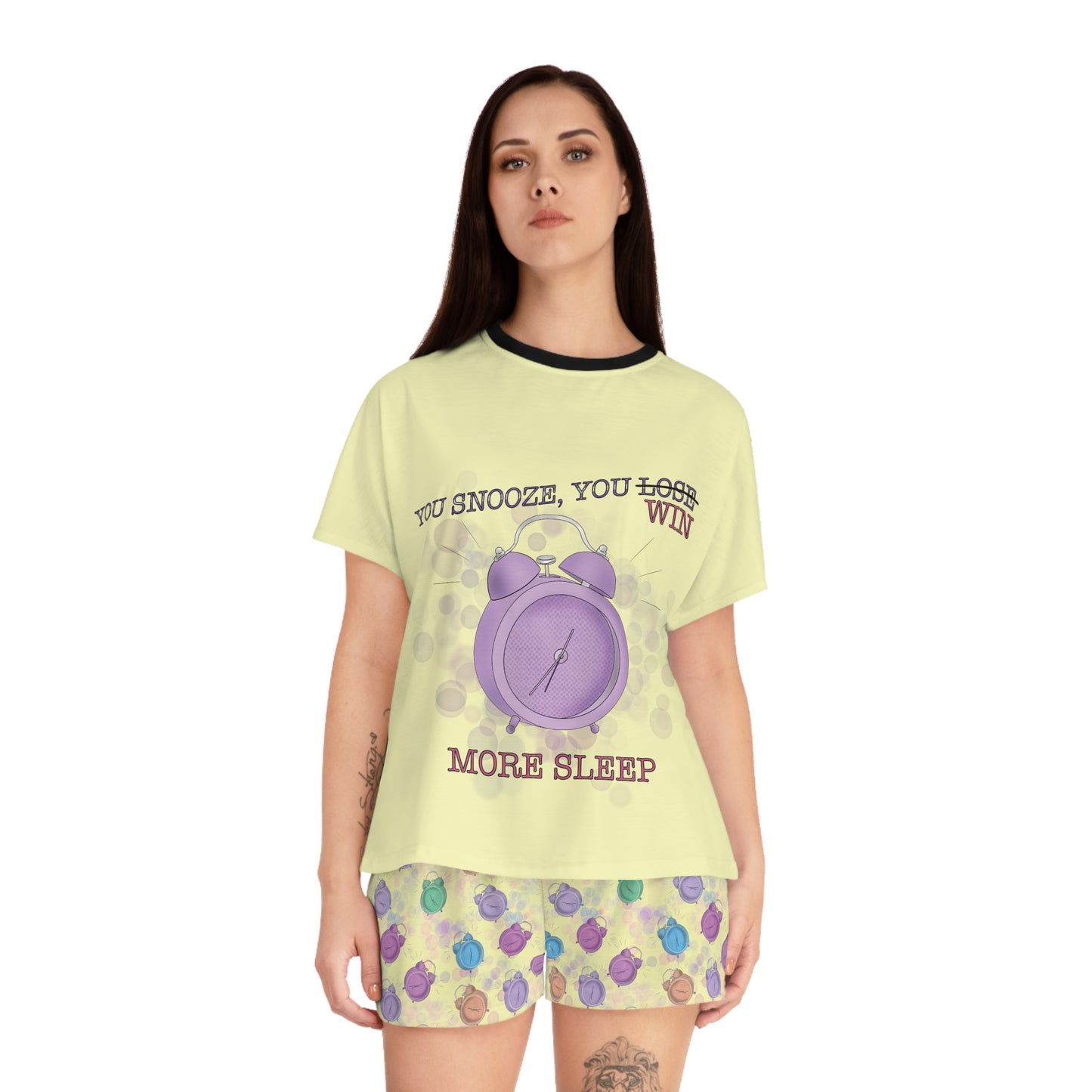 Alarm Clocks Women's Short Pajama Set