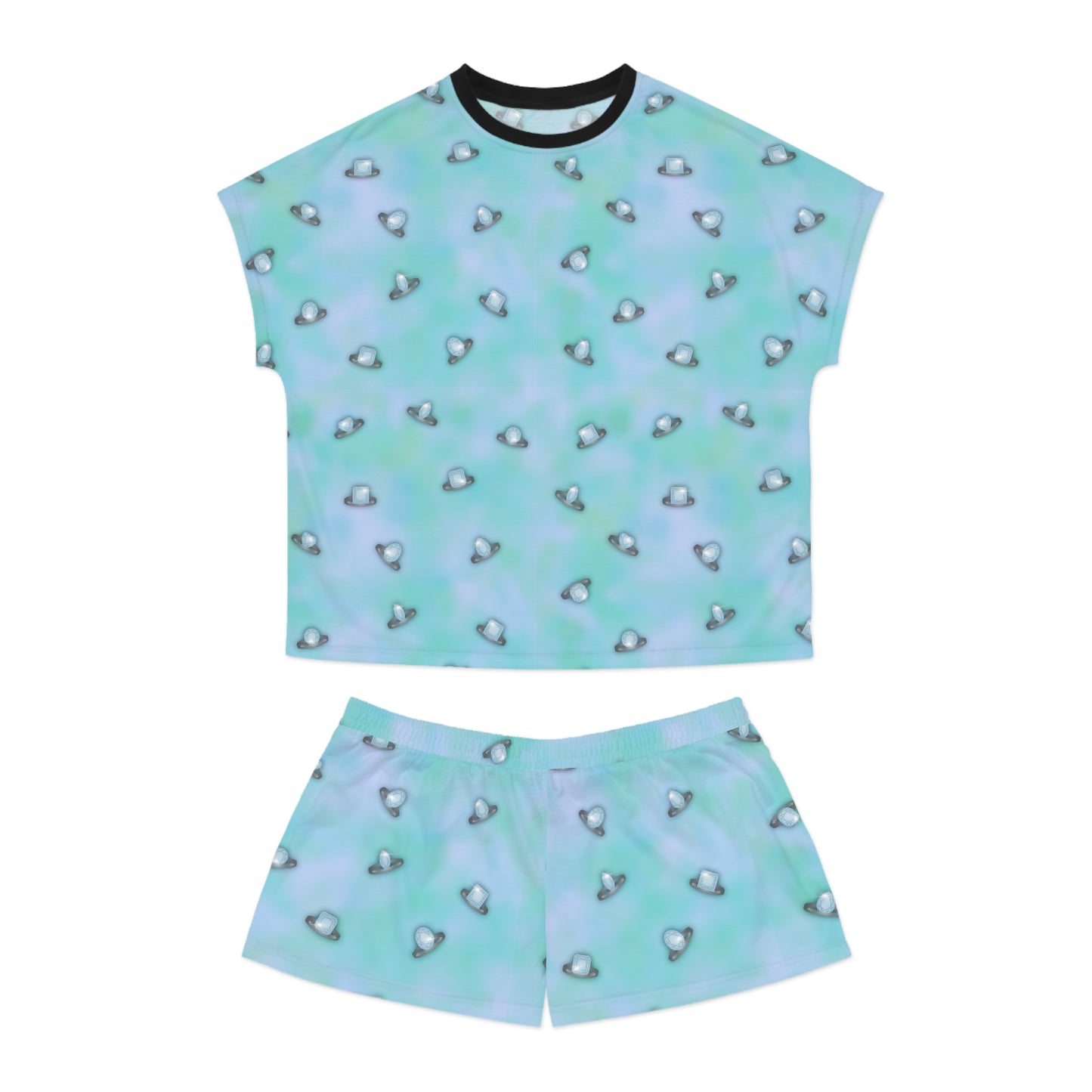 Wedding Rings Blue Women's Short Pajama Set