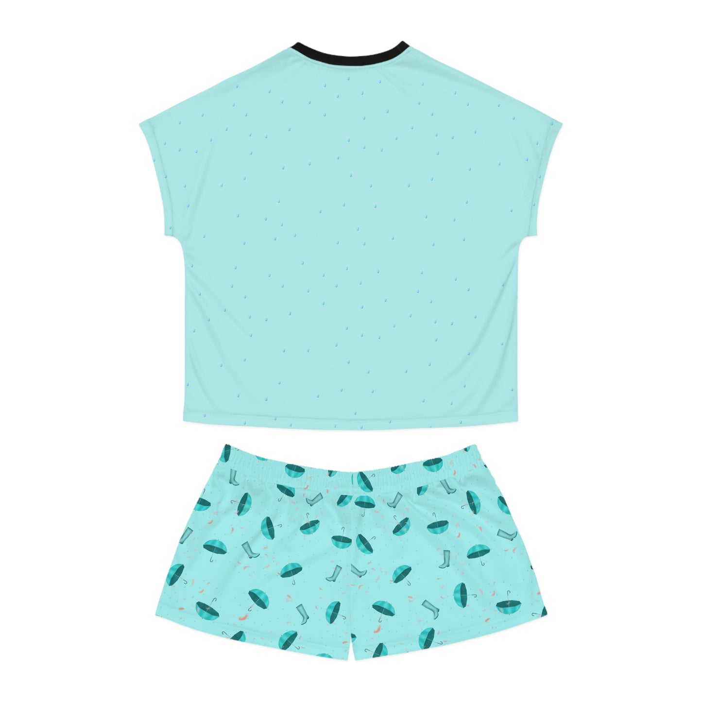 Flamingo in Rain Boots Women's Short Pajama Set