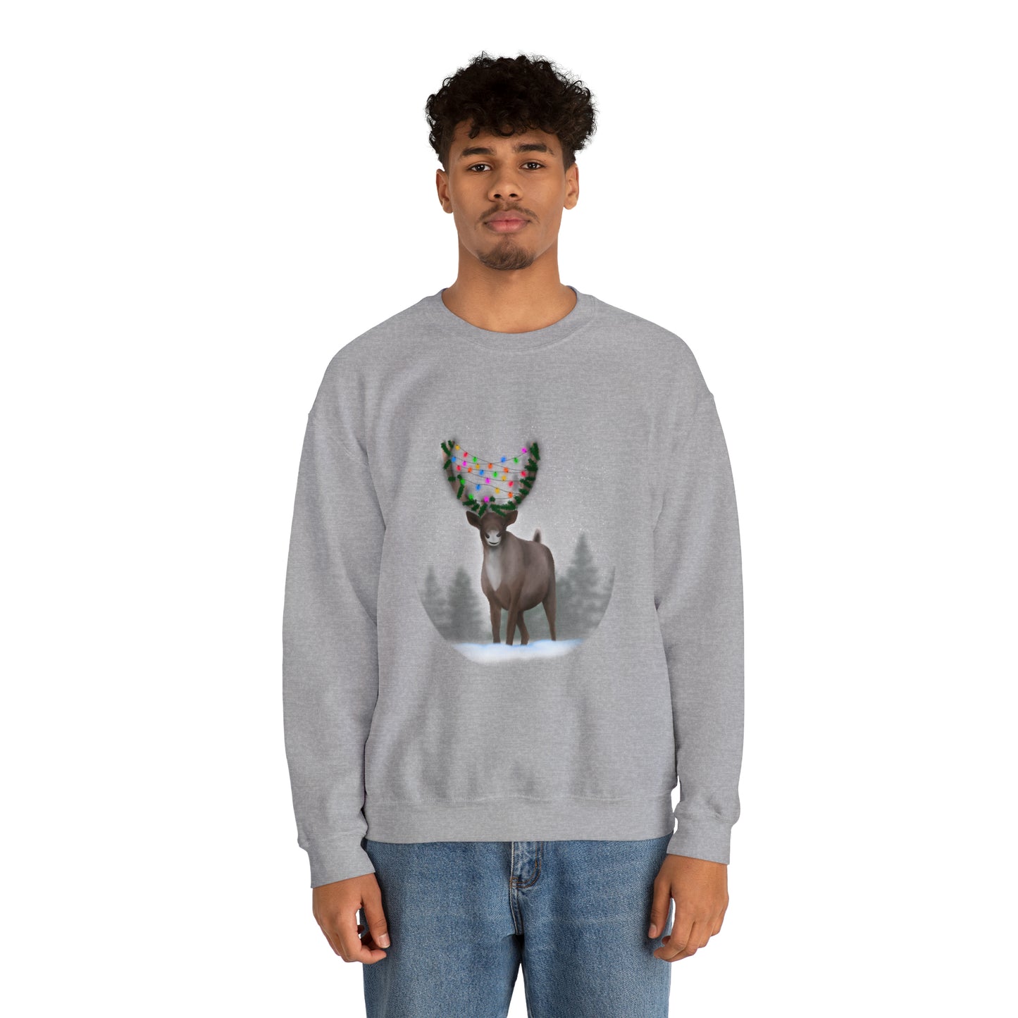 Holiday reindeer Unisex Heavy Blend™ Crewneck Sweatshirt