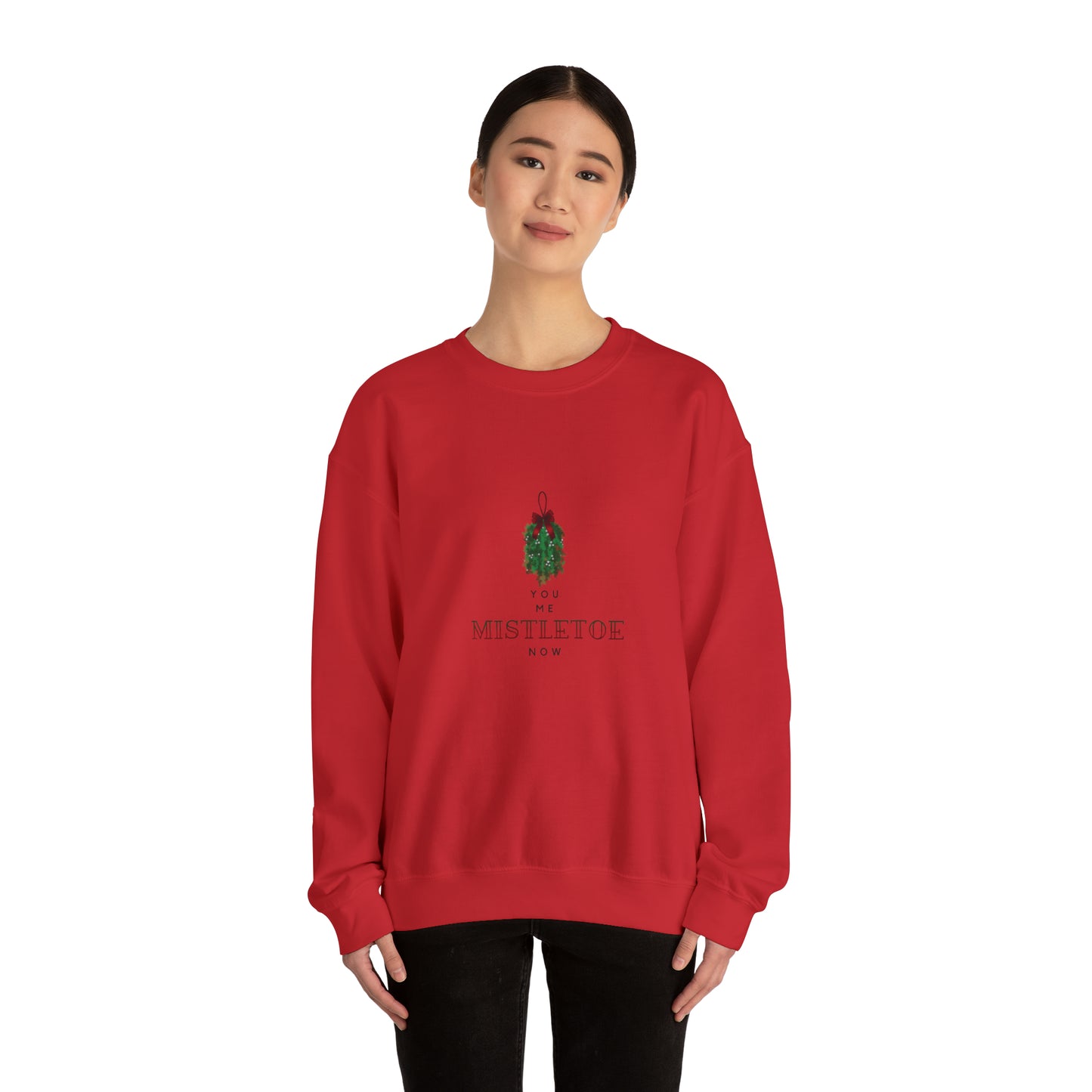 You. Me. Mistletoe. Now Unisex Heavy Blend™ Crewneck Christmas Sweatshirt