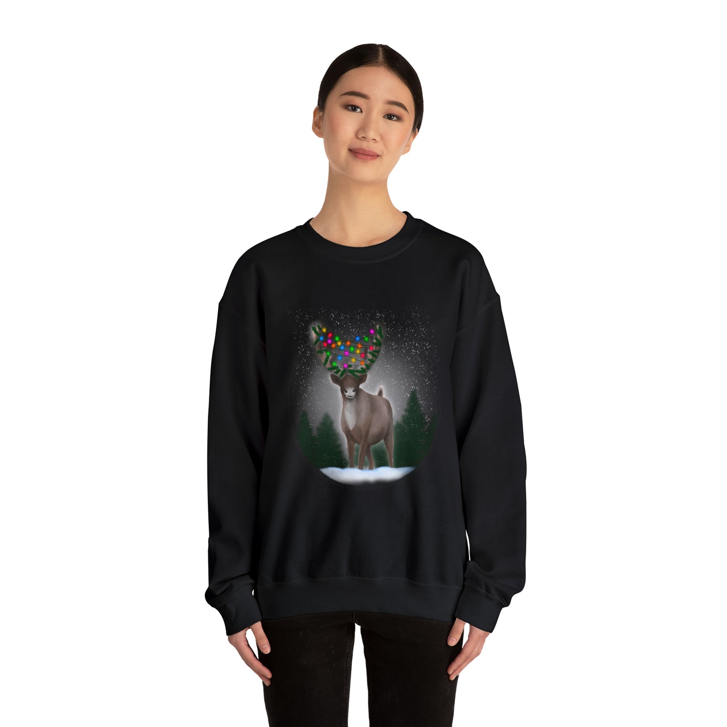 Holiday reindeer Unisex Heavy Blend™ Crewneck Sweatshirt