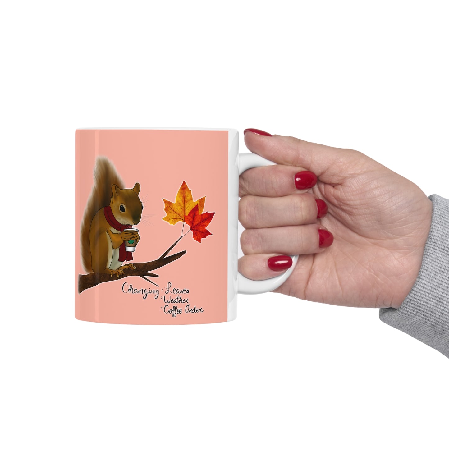 Squirrel in Fall Ceramic Mug 11oz