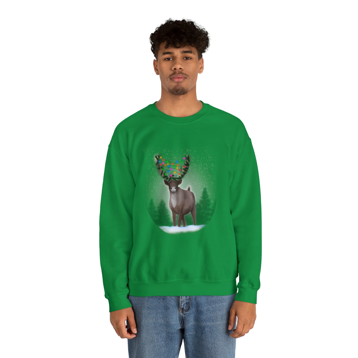 Holiday reindeer Unisex Heavy Blend™ Crewneck Sweatshirt