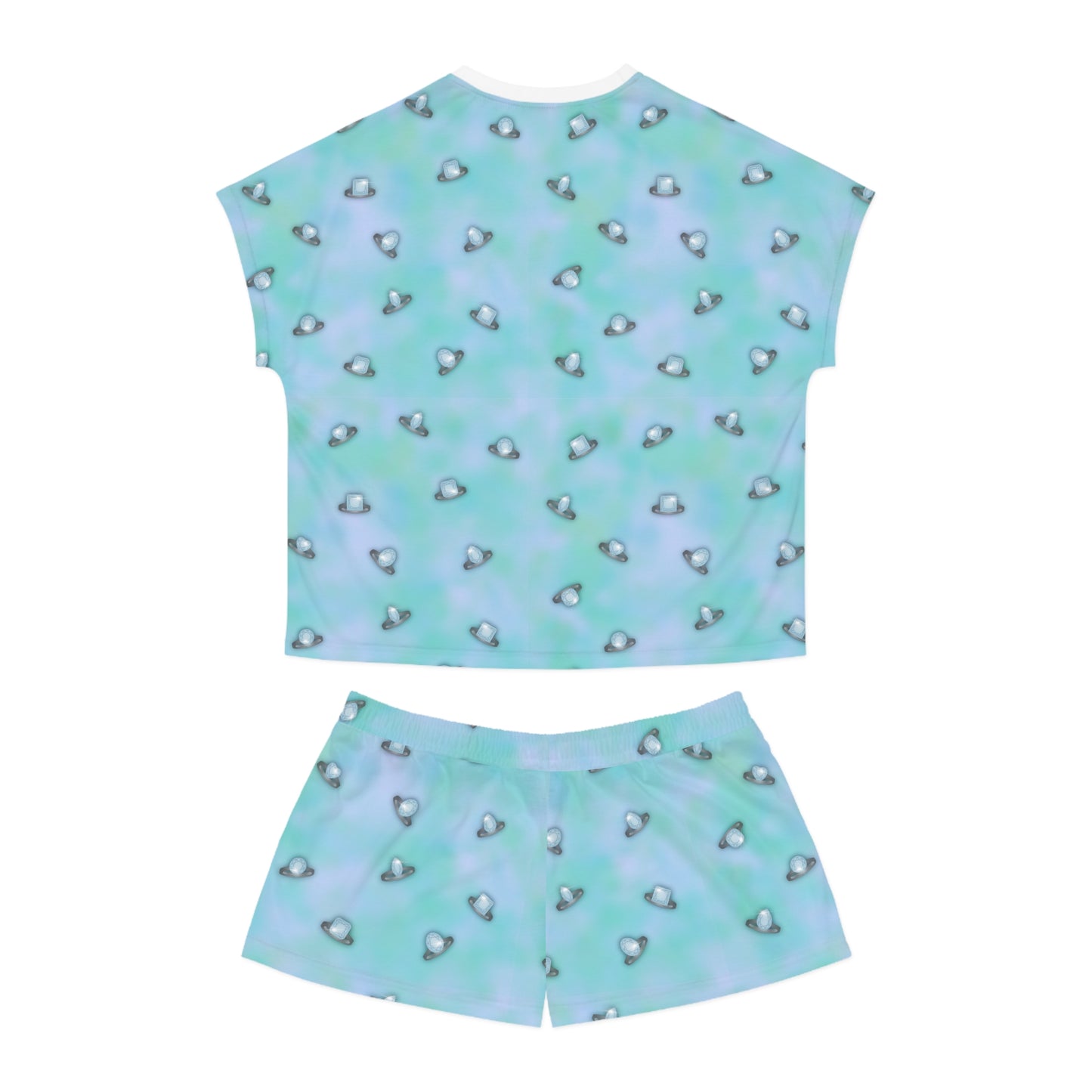 Wedding Rings Blue Women's Short Pajama Set
