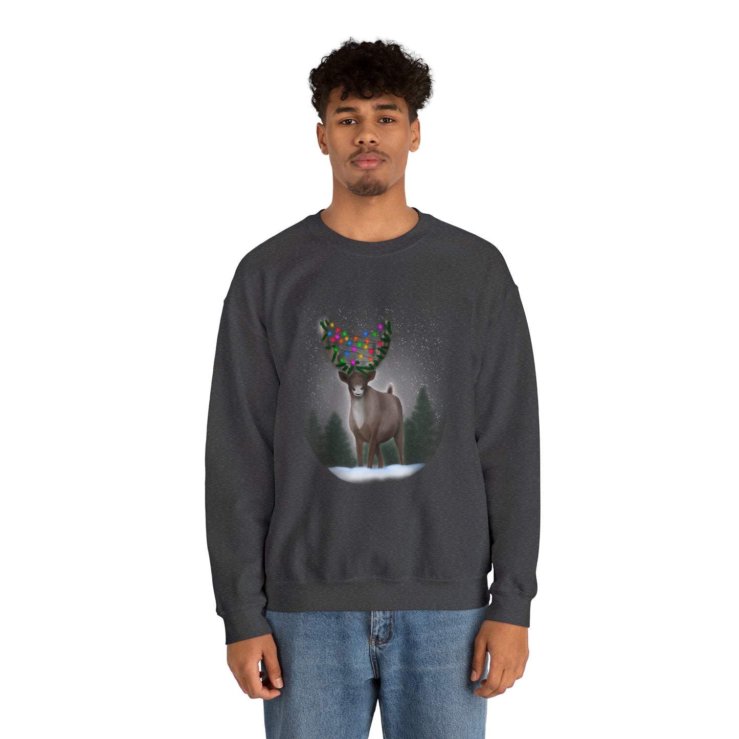 Holiday reindeer Unisex Heavy Blend™ Crewneck Sweatshirt
