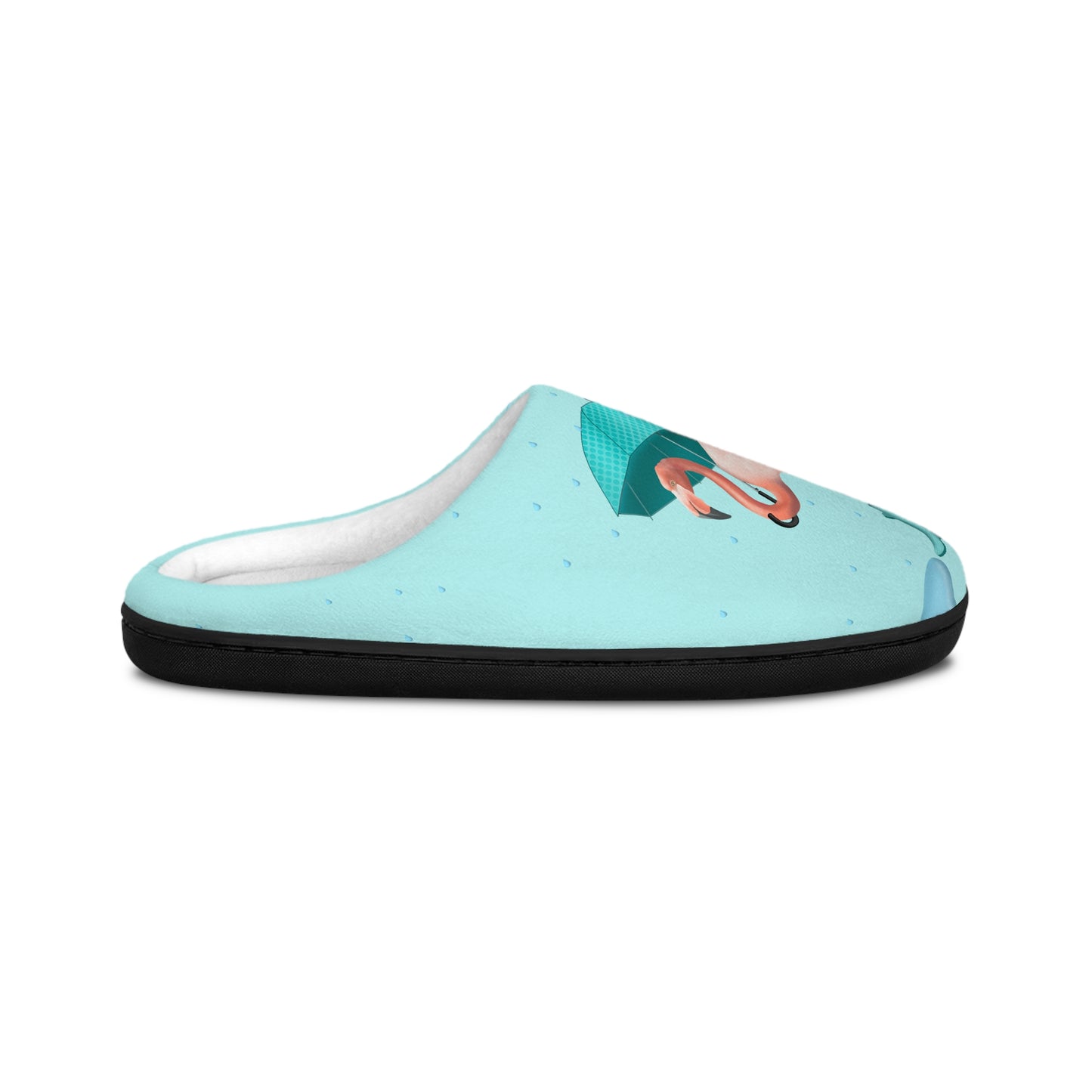 Flamingo in Rain Boots Women's Indoor Slippers