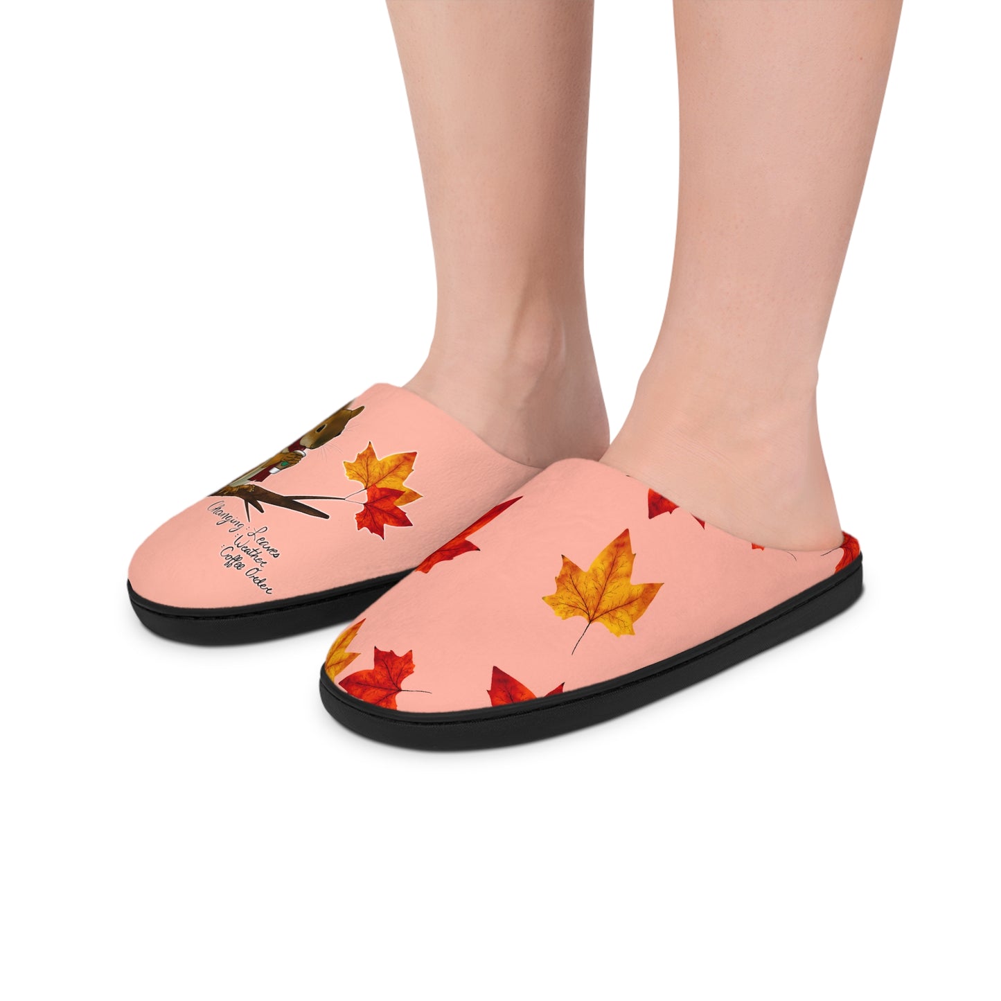 Squirrel in Fall Women's Indoor Slippers