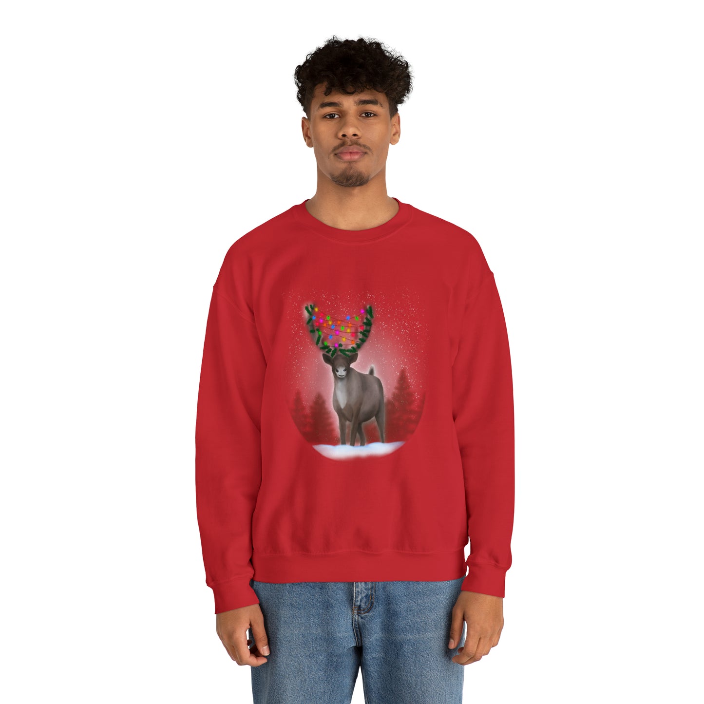 Holiday reindeer Unisex Heavy Blend™ Crewneck Sweatshirt