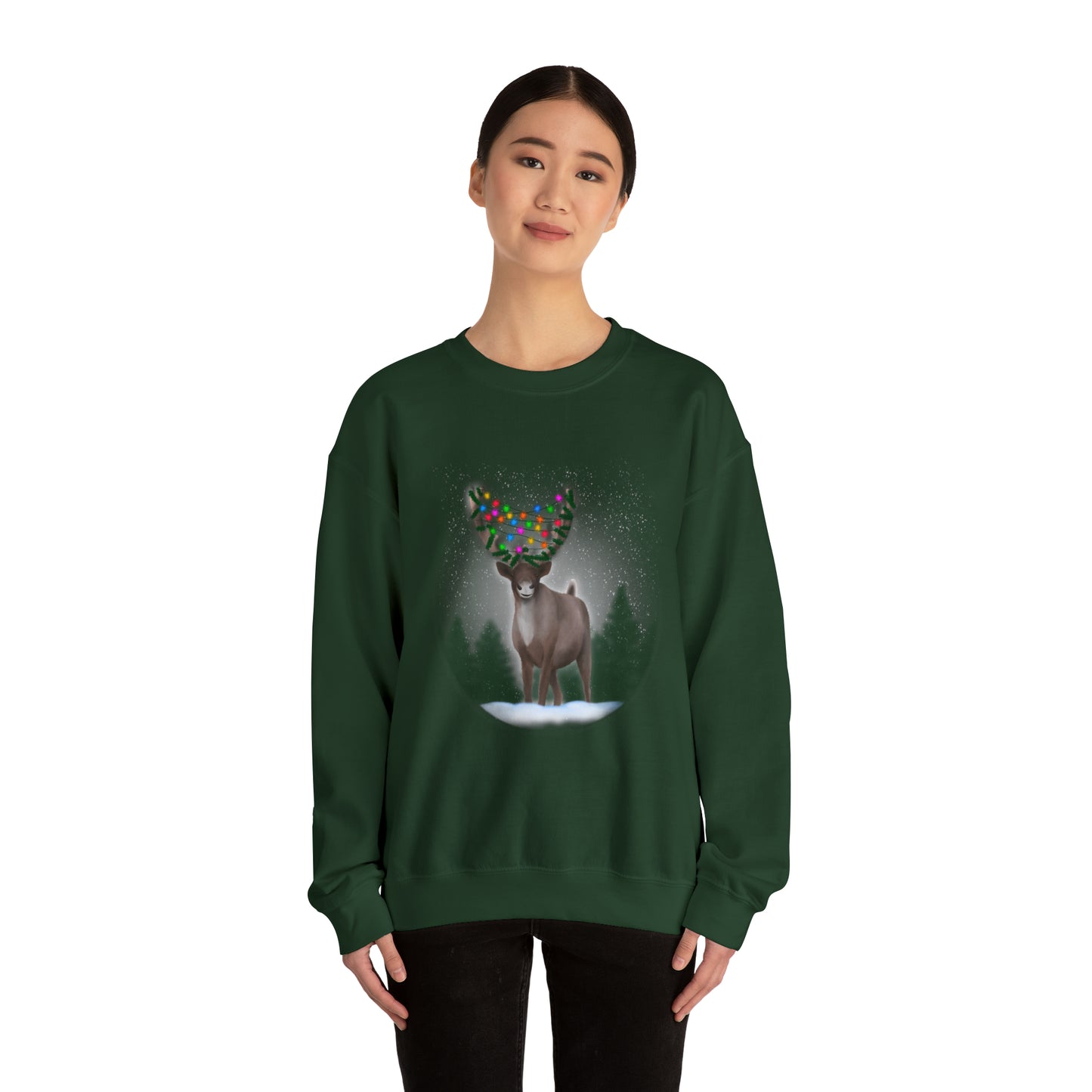 Holiday reindeer Unisex Heavy Blend™ Crewneck Sweatshirt