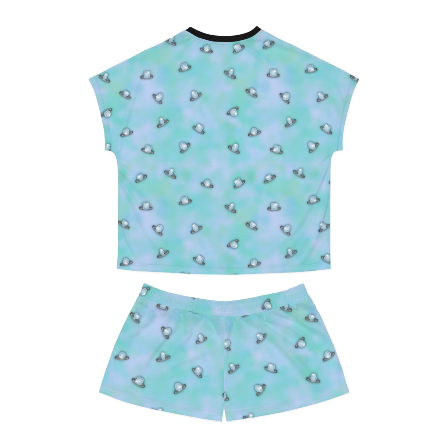 Wedding Rings Blue Women's Short Pajama Set
