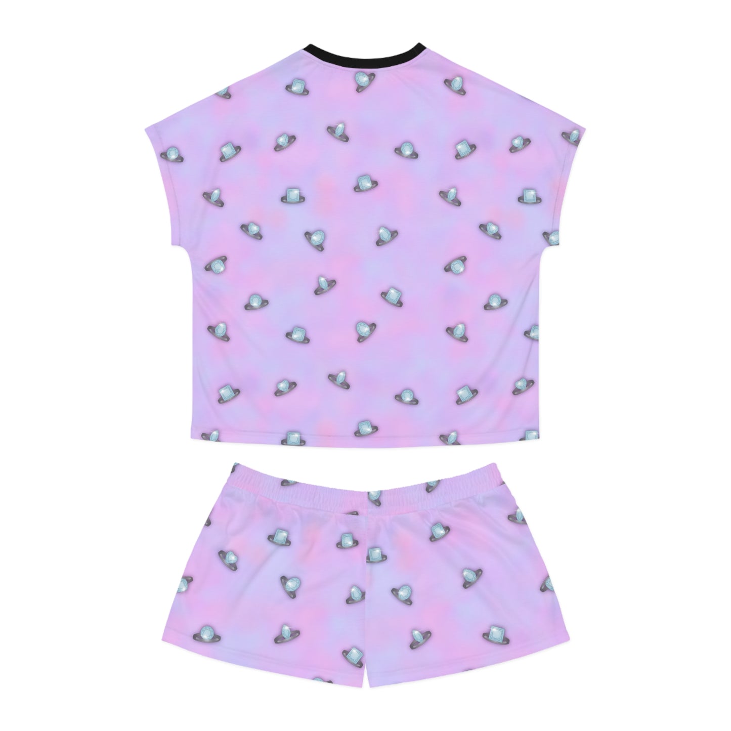 Wedding Rings Purple Women's Short Pajama Set