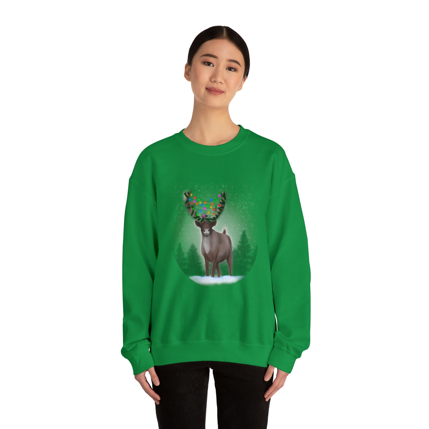 Holiday reindeer Unisex Heavy Blend™ Crewneck Sweatshirt