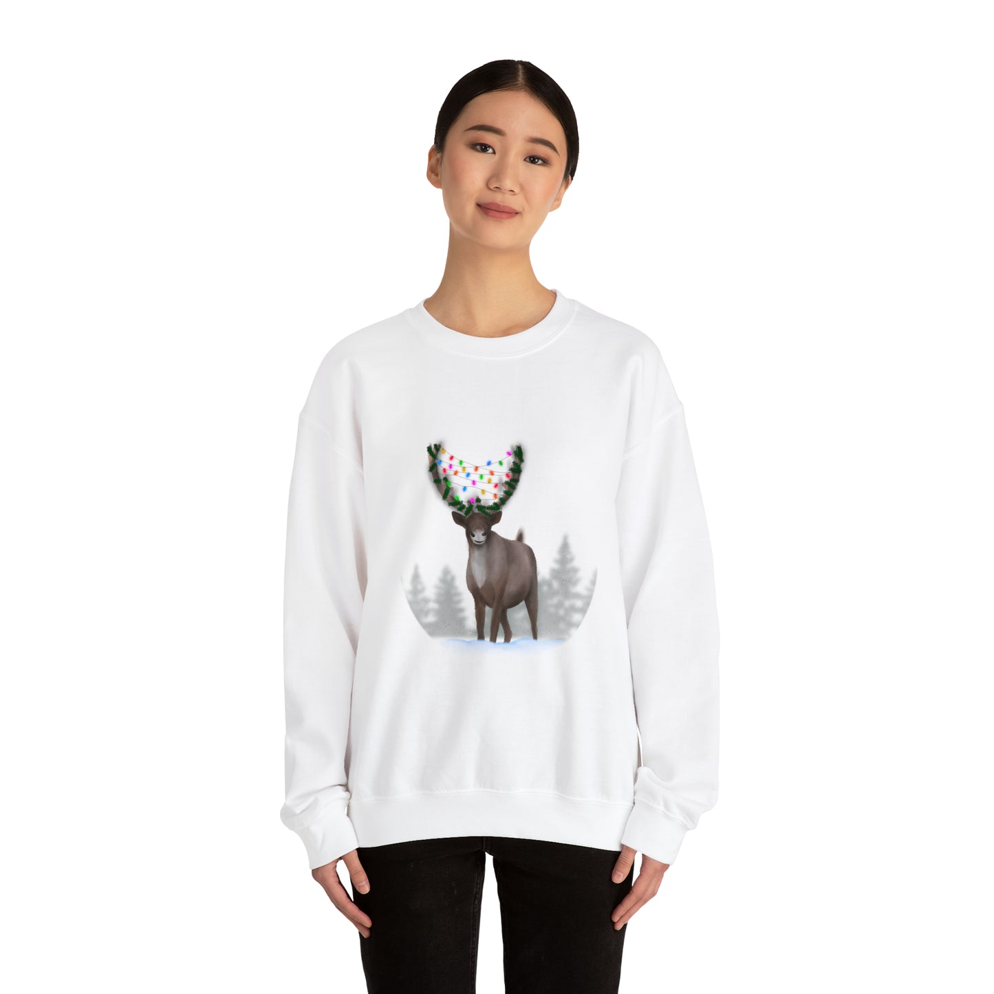 Holiday reindeer Unisex Heavy Blend™ Crewneck Sweatshirt