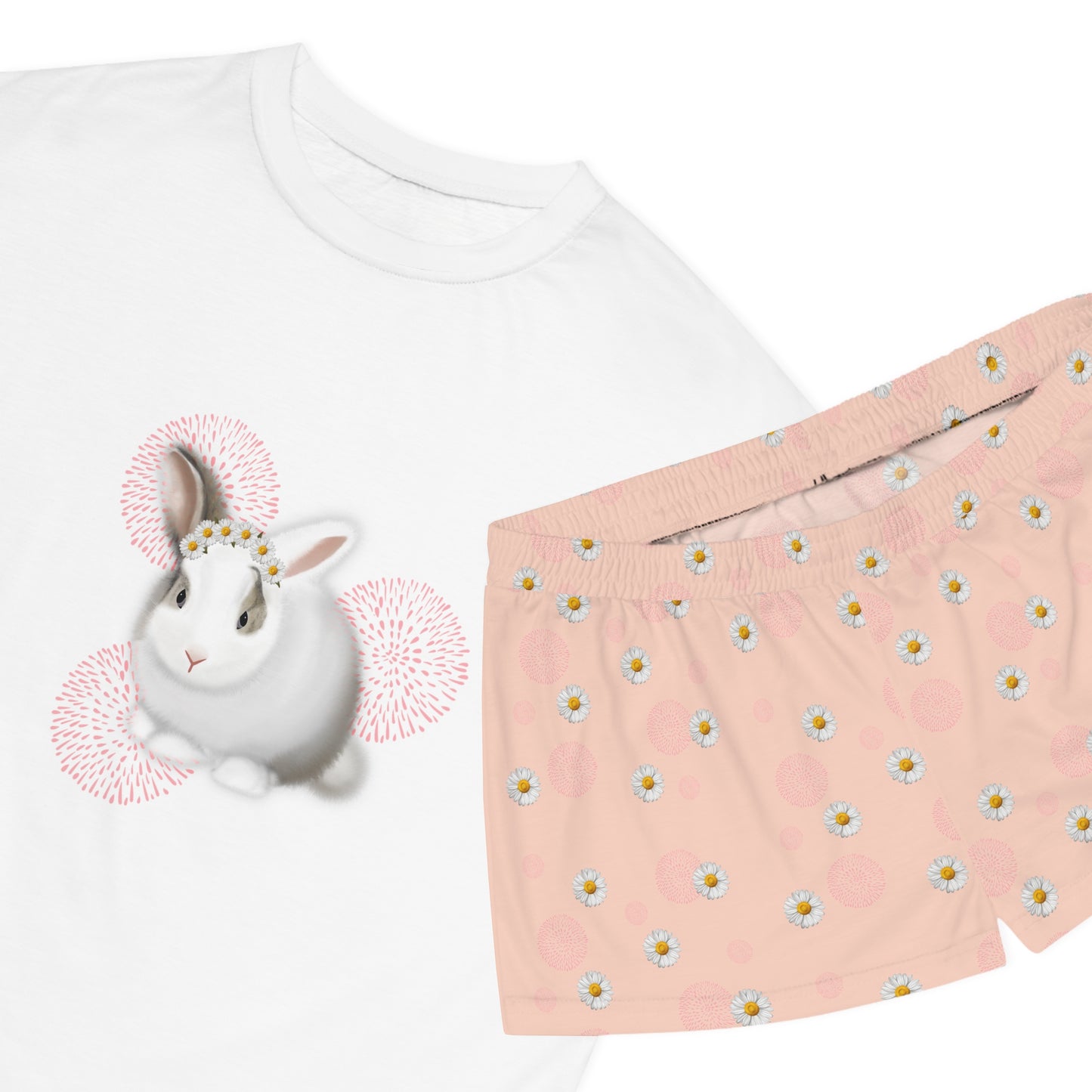 Rabbits & Daisies Women's Short Pajama Set
