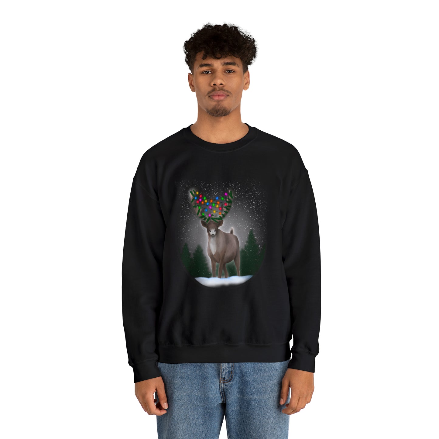 Holiday reindeer Unisex Heavy Blend™ Crewneck Sweatshirt