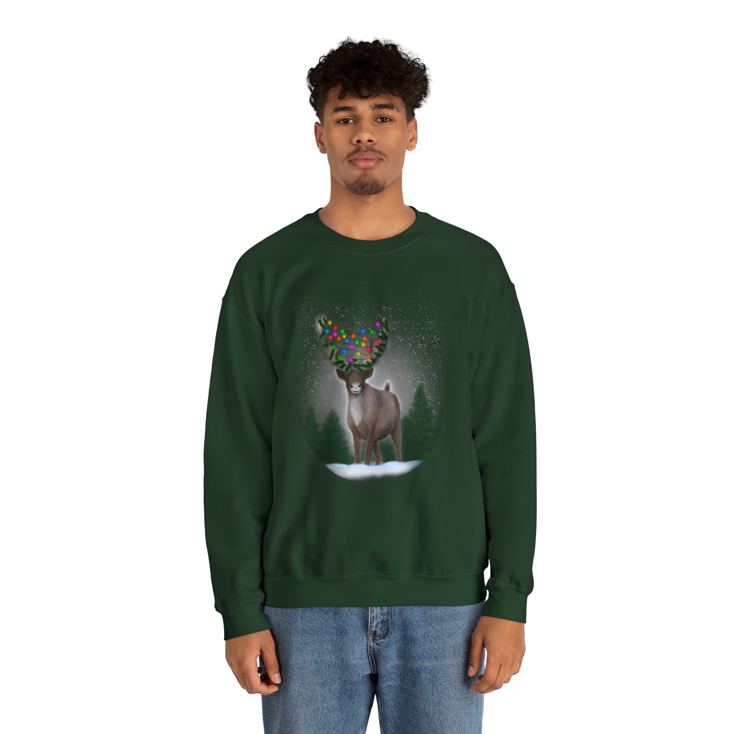 Holiday reindeer Unisex Heavy Blend™ Crewneck Sweatshirt