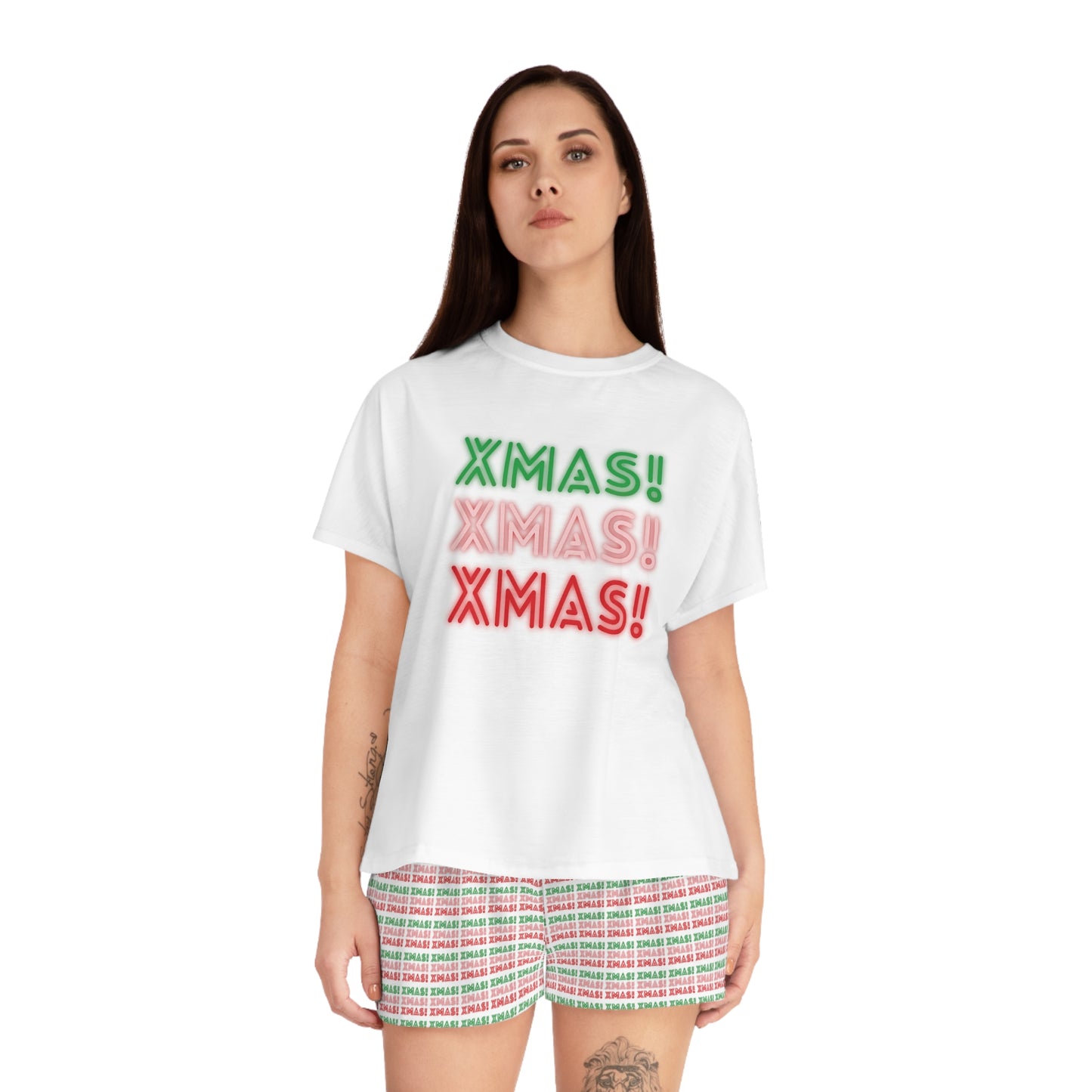 XMASXMASXMAS! Neon Women's Short Pajama Set