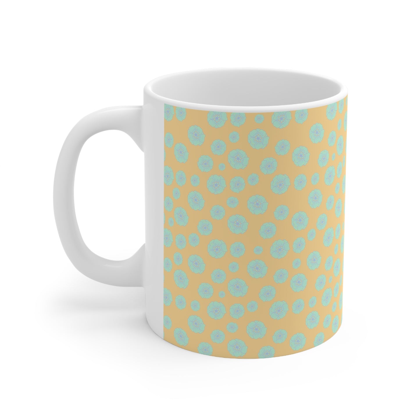 Blue flower Ceramic Mug 11oz