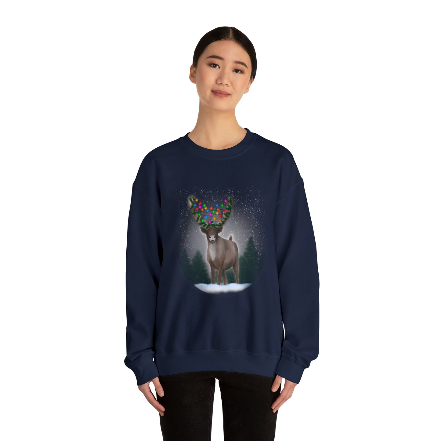 Holiday reindeer Unisex Heavy Blend™ Crewneck Sweatshirt