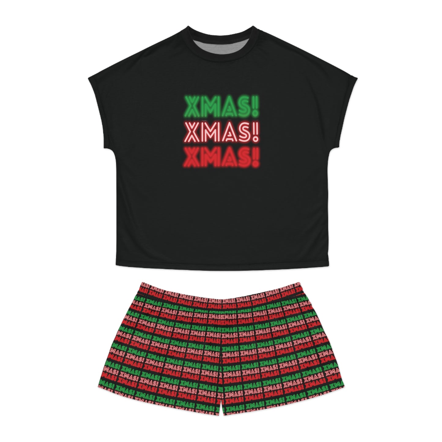 XMASXMASXMAS! Neon Women's Short Pajama Set