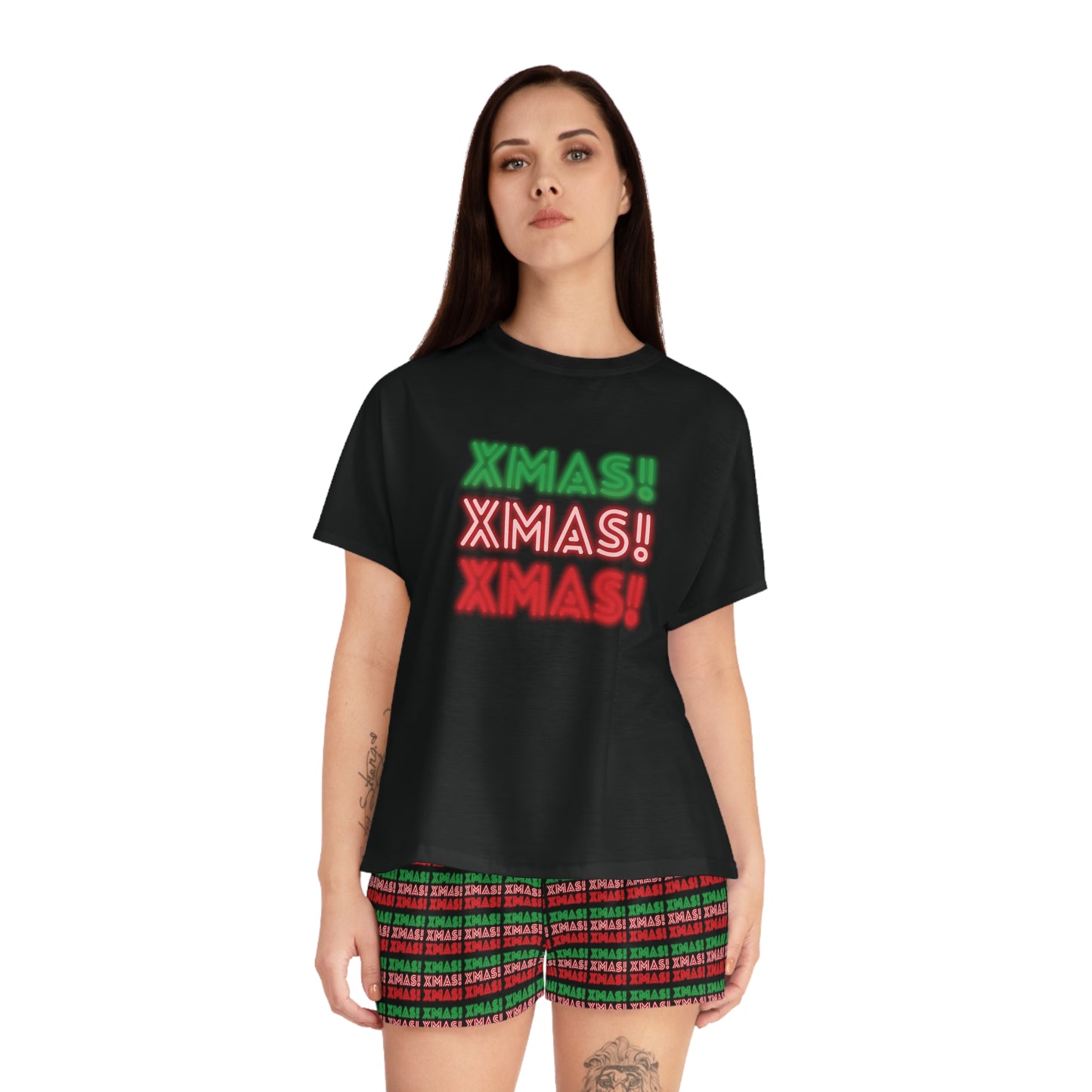 XMASXMASXMAS! Neon Women's Short Pajama Set