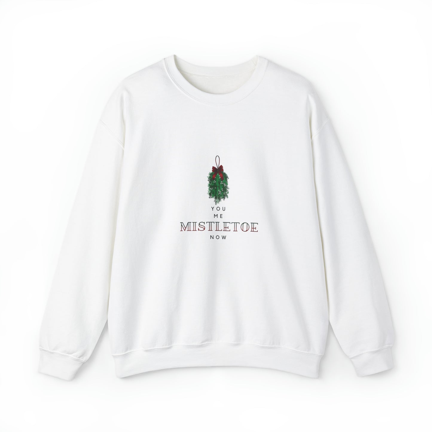 You. Me. Mistletoe. Now Unisex Heavy Blend™ Crewneck Christmas Sweatshirt