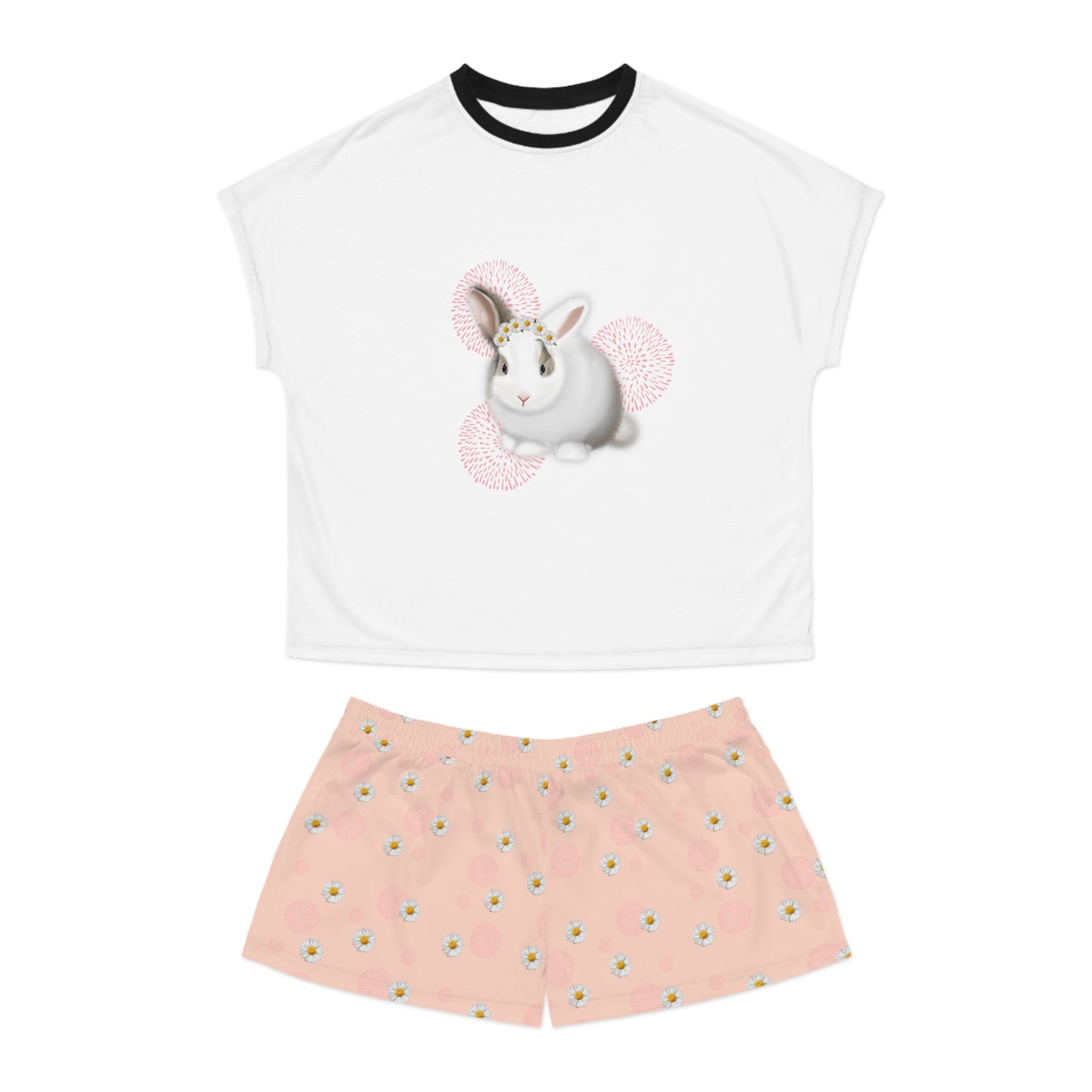 Rabbits & Daisies Women's Short Pajama Set